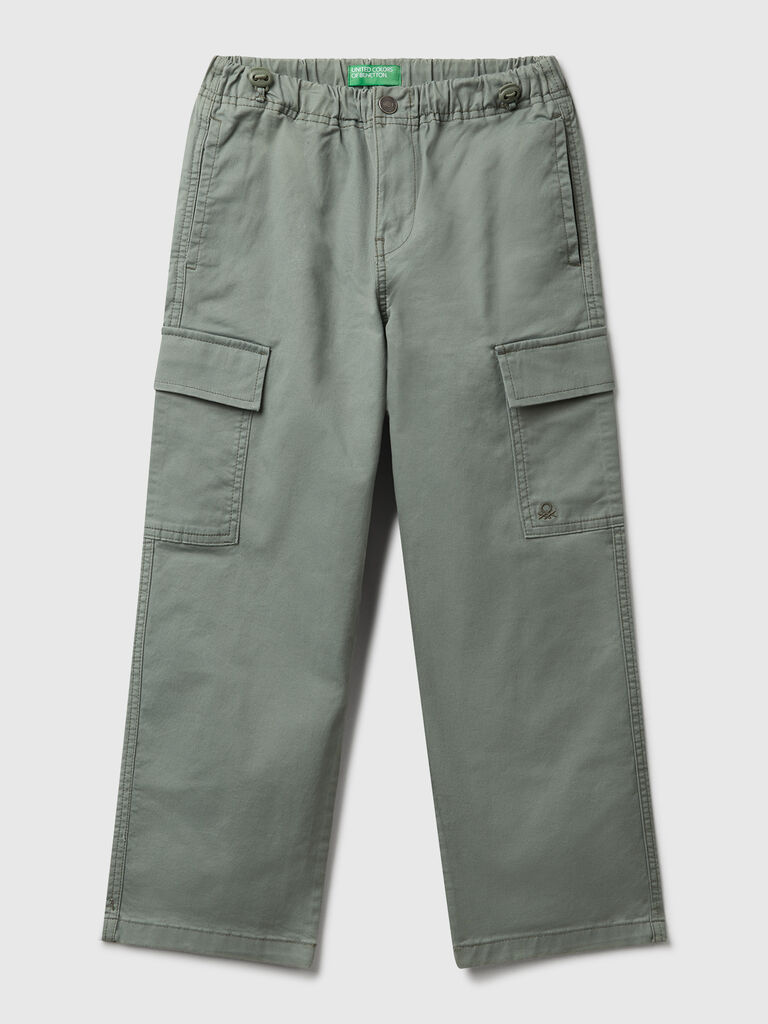 Parachute trousers in stretch cotton