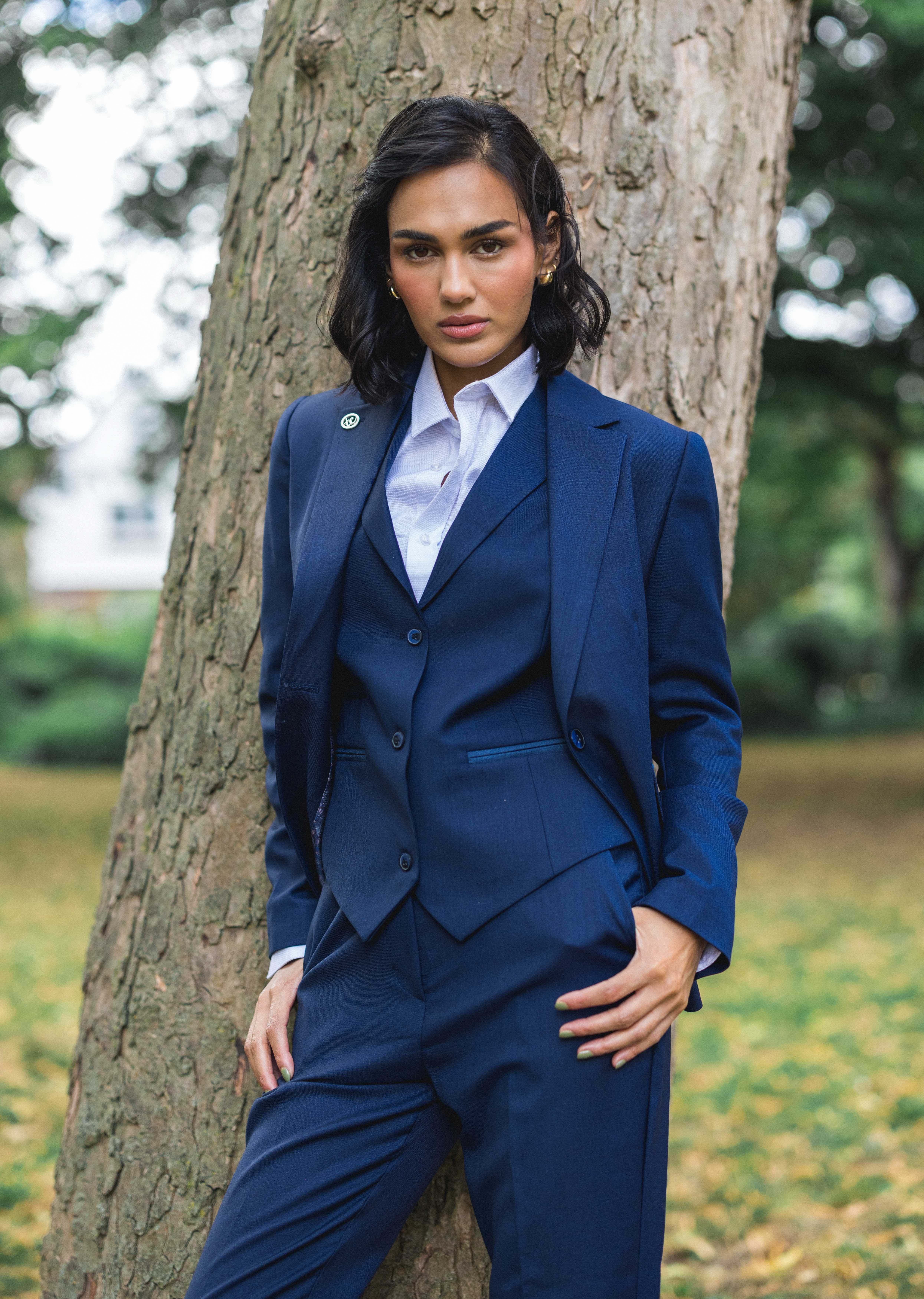 Infinity Leather Women's 3 Piece Tailored Fit Plain Formal Office Suit