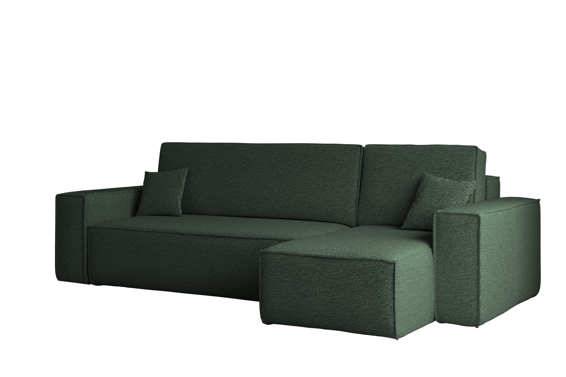 Sofa w kształcie L BEST, tkanina Abriamo, Ciemnozielony Prawostronny