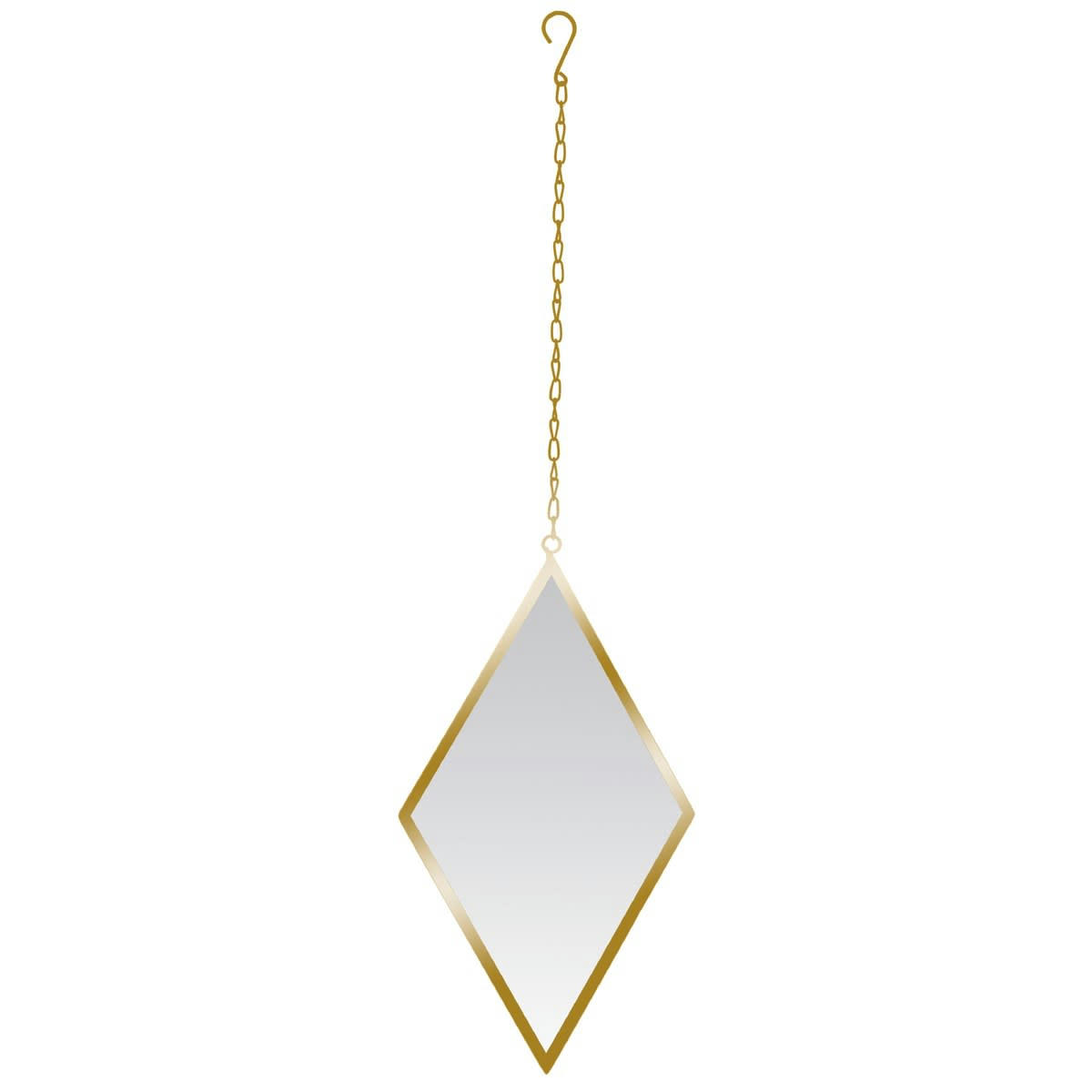 - Miroir losange en métal or