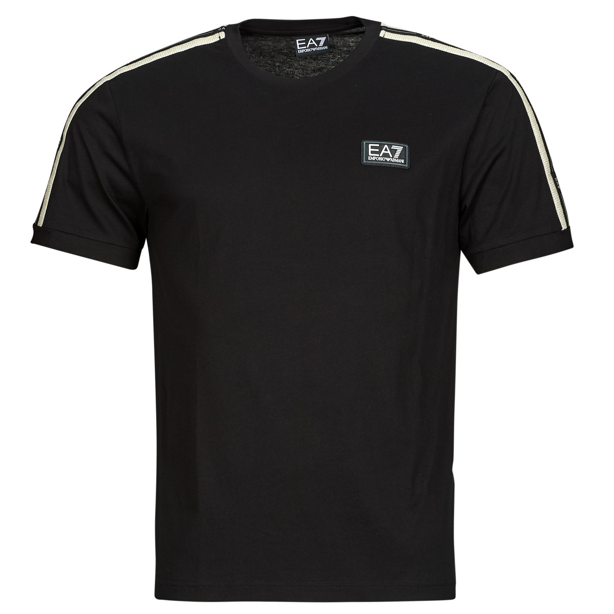 Emporio Armani EA7 - TRAIN LOGO SERIES M TAPE TEE SS CO - TRAIN LOGO SERIES M TAPE TE - Black