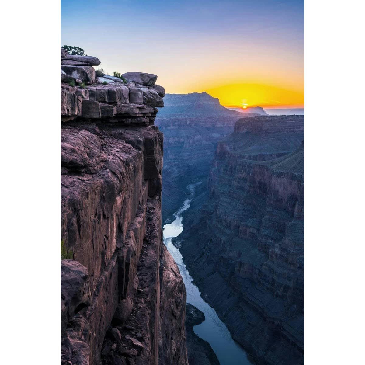 GRANDS ESPACES - Tableau sur verre synthétique lever du soleil 65x97 cm