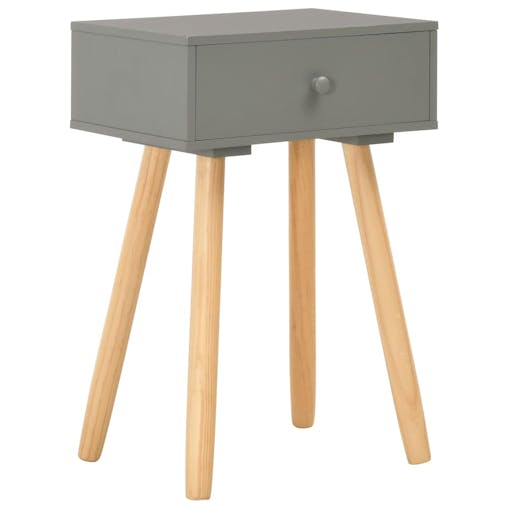 NNEVL Bedside Tables 2 pcs Grey Solid Pinewood