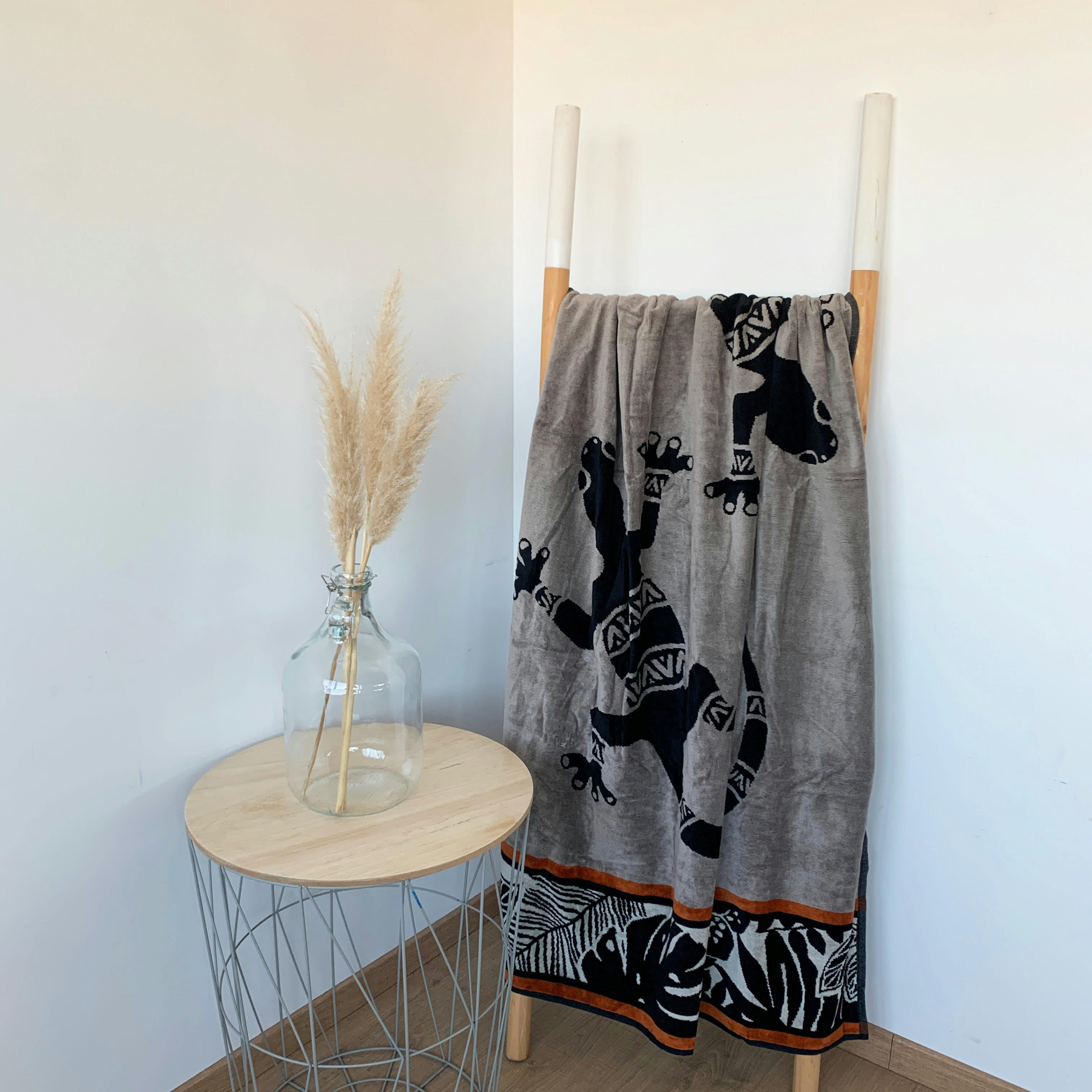 PLAGE - Serviette de plage éponge velours Jacquard Eldorado 95x175 440g/m²