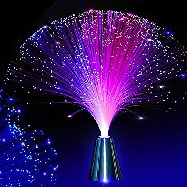 LED Fiber Optic Night Light Lamp Color Changing Decoration Light Christmas Gift 2W for Wedding Party Home Bedroom Decoration without Battery