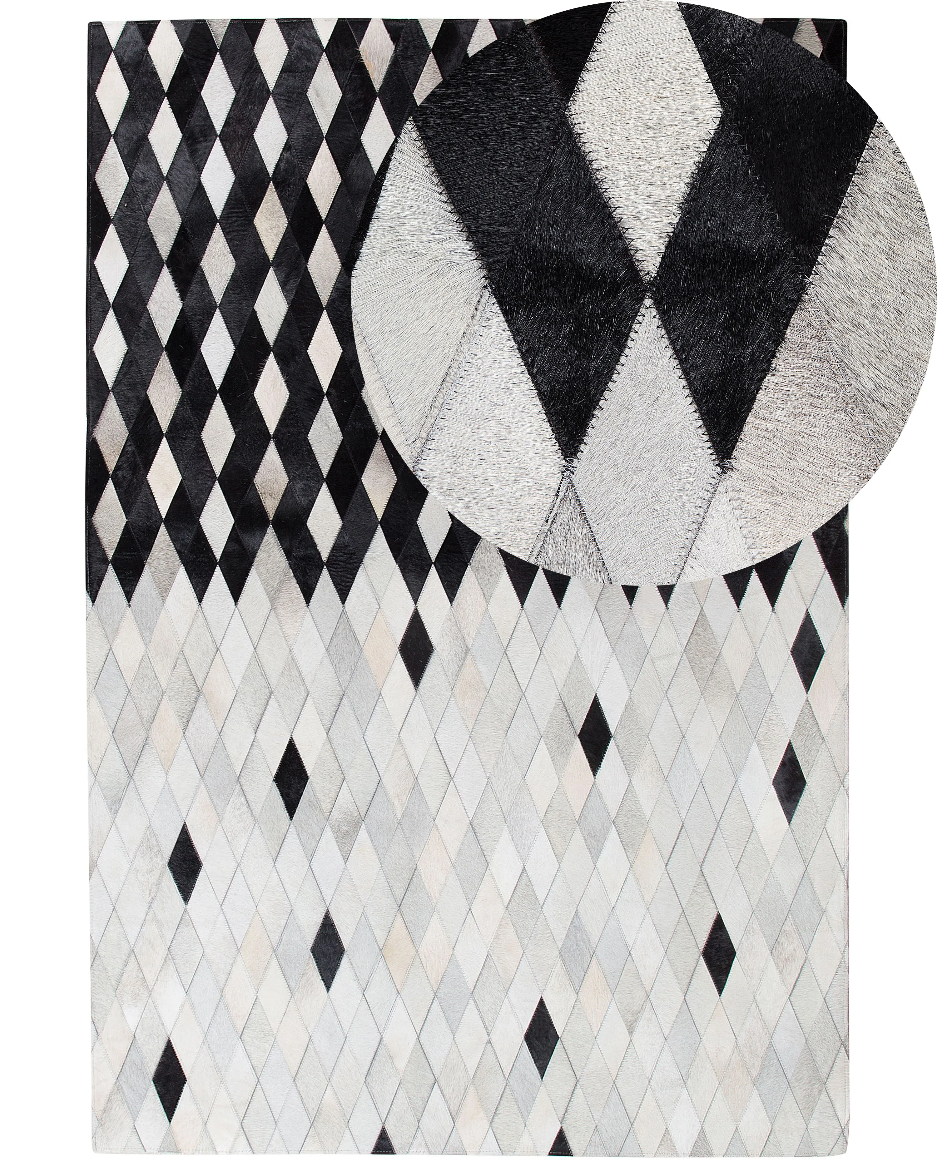 Rug MALDAN Black 140 x 200 cm Leather