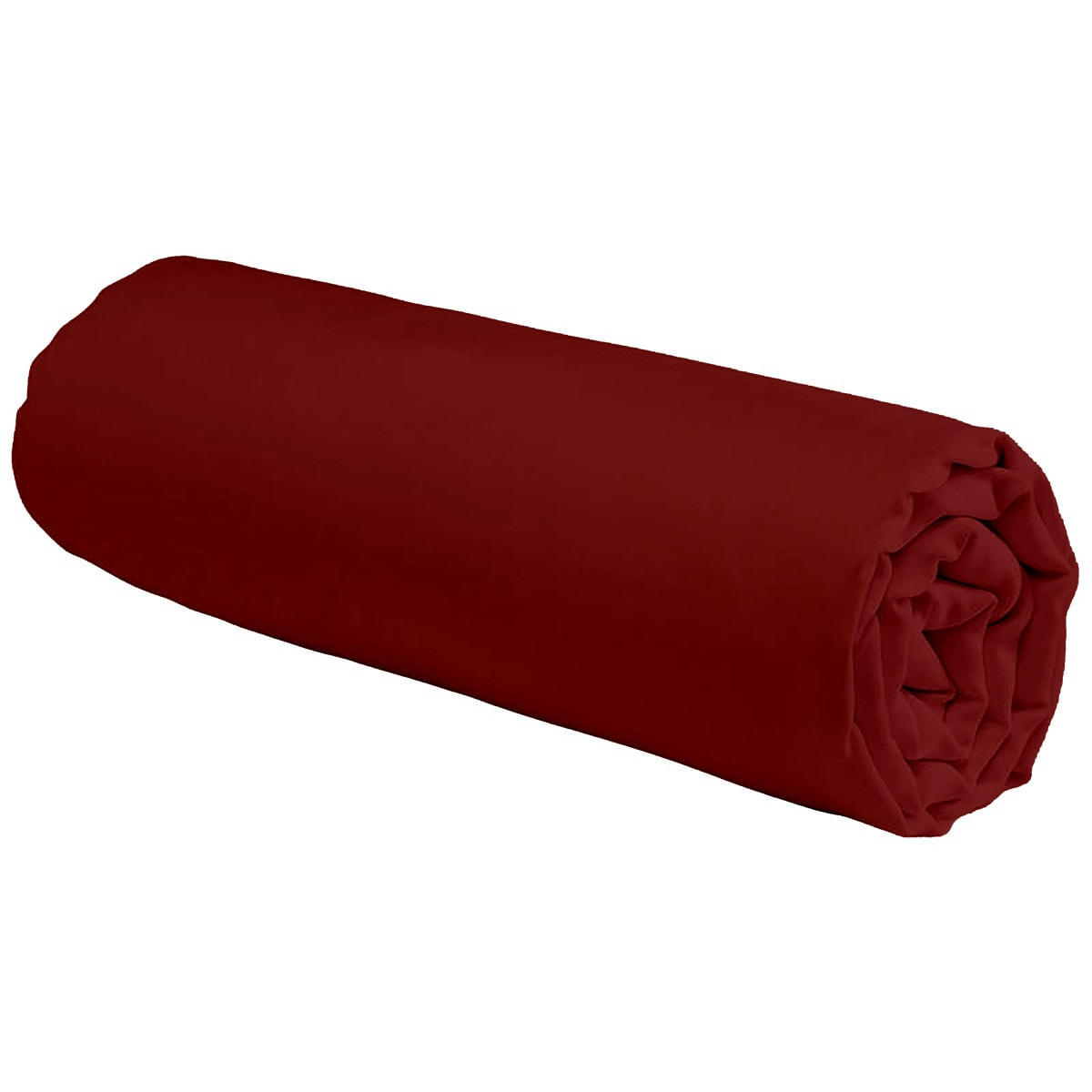 COTON UNIS - Drap housse coton  uni terracotta 140x200cm