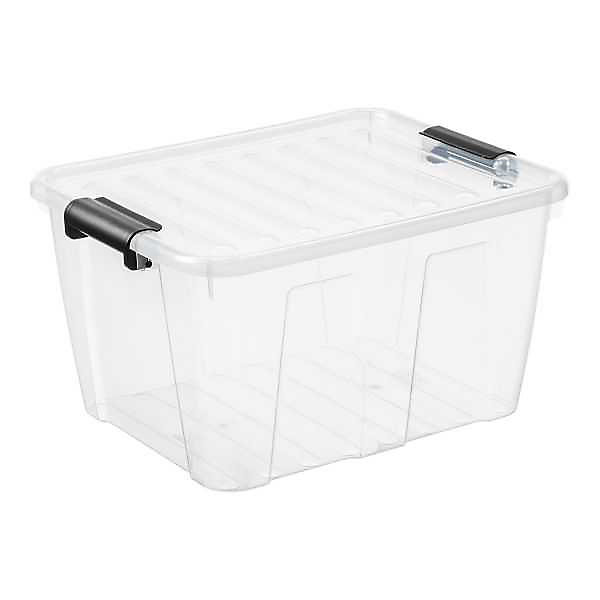 Boîte de rangement avec couvercle Home Box 30 litres - Transparent