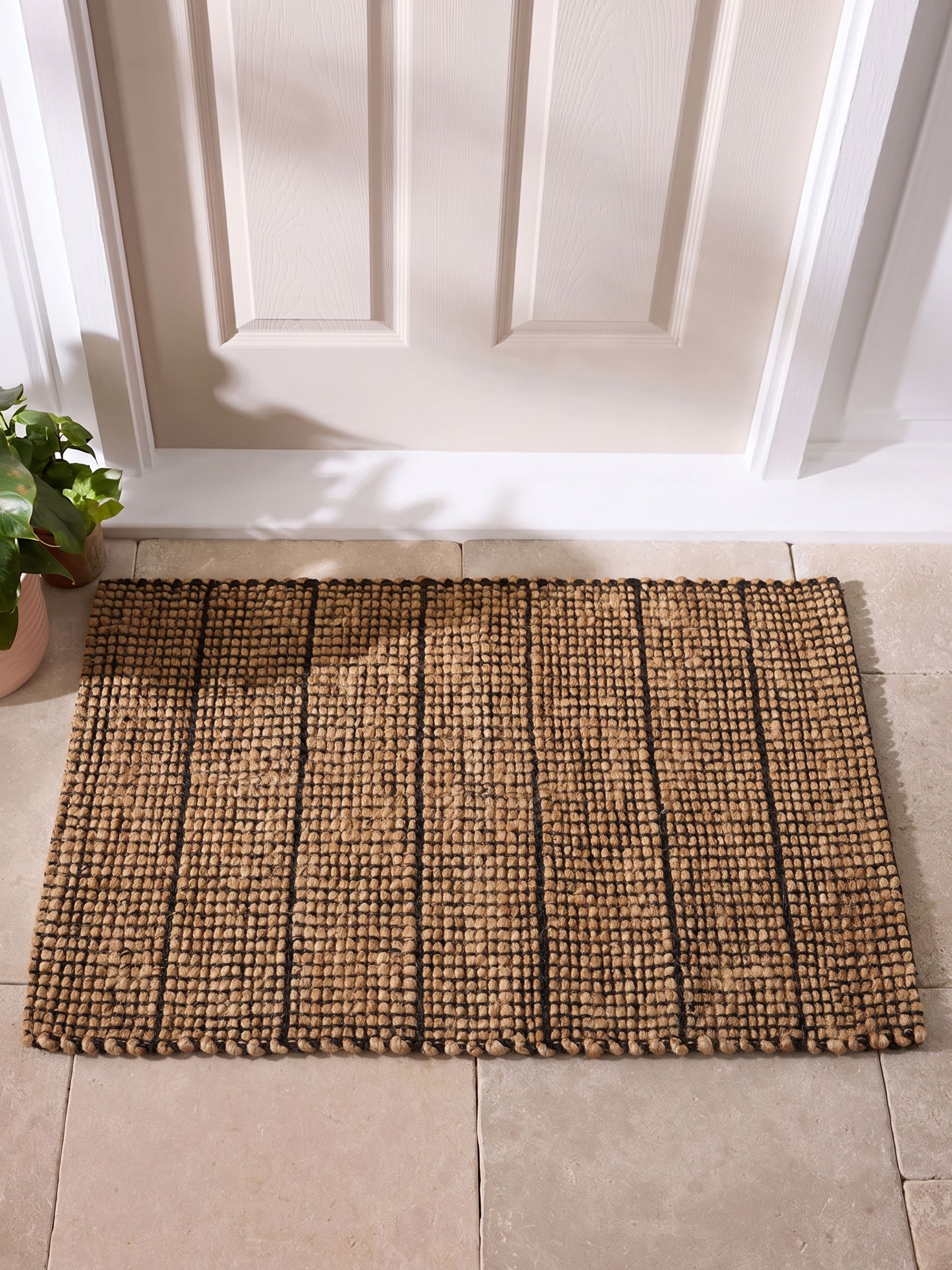 Hurley Woven Jute Doormat in Black