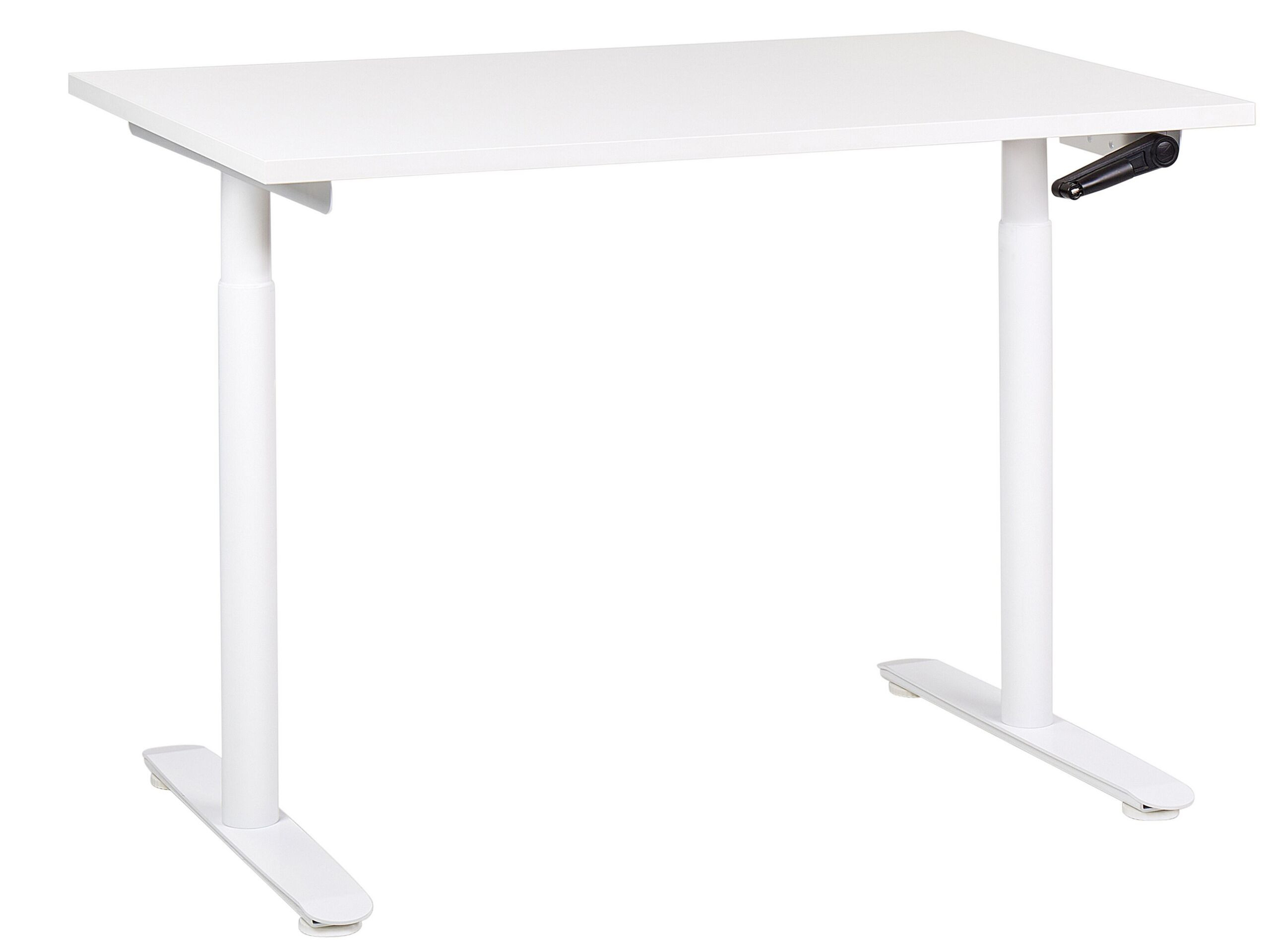 Biurko regulowane manualnie 120x72 cm białe