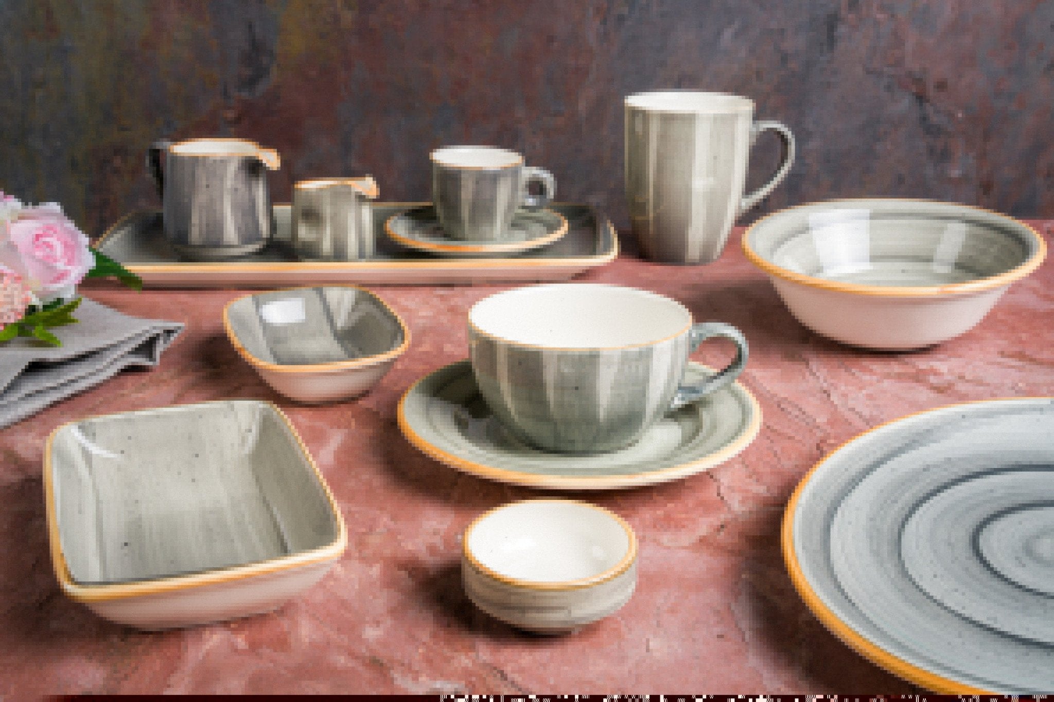 Bonna Serveerschaal - Aura Space - Porselein - 24x14 cm - set van 2