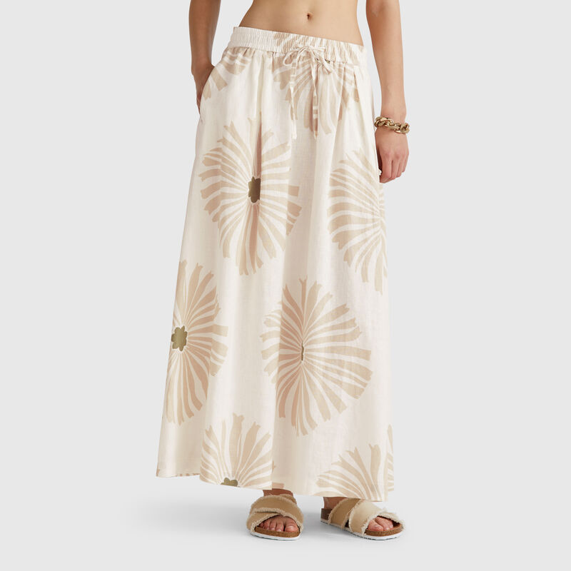 Midi skirt with floral print