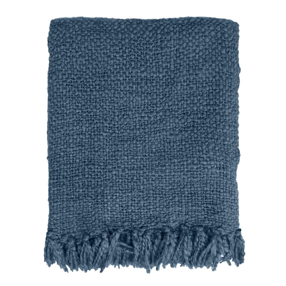SOLID - Plaid indigo 125x150