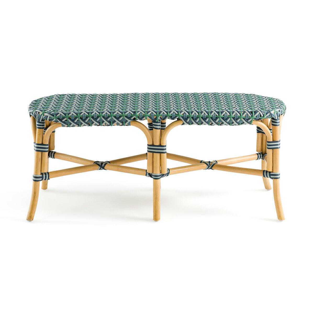 Banc tressé et rotin 2 personnes, Musette