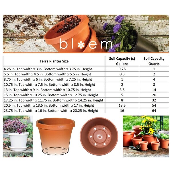 Bloem Terra Pot Planter 20" Black - 20