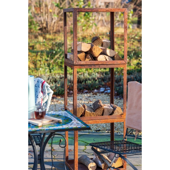 Holzlager »Hodr«, LxBxH: 69x40x50 cm, rostbraun