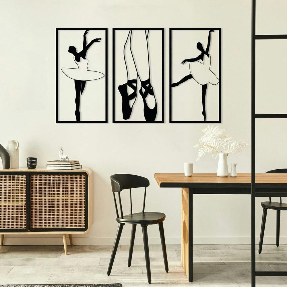 - Décoration murale ballet en métal noir 99x60 cm