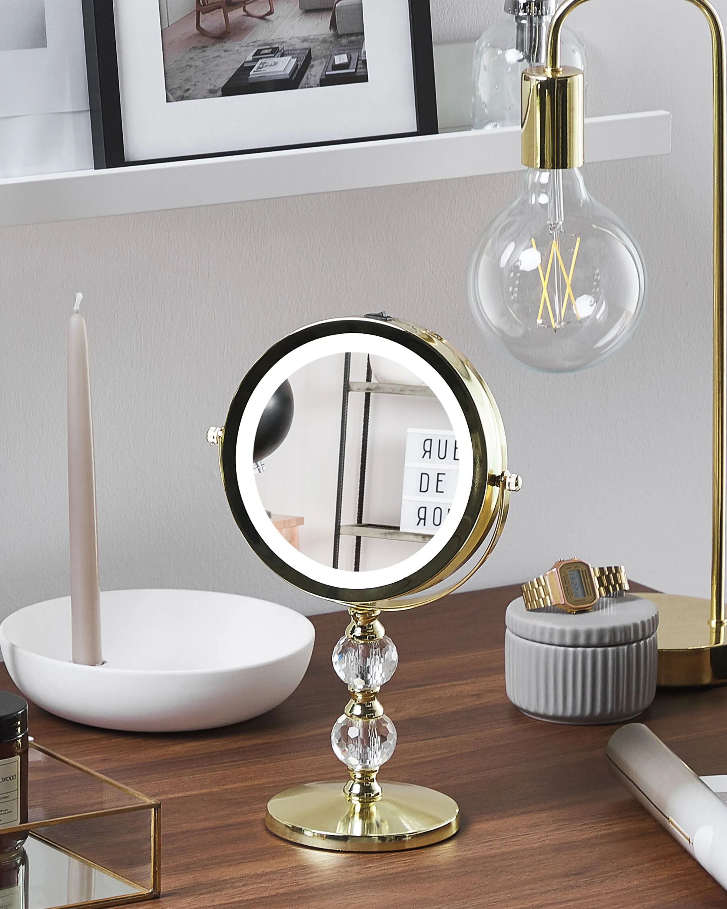 Makeup Mirror LED CLAIRA Gold