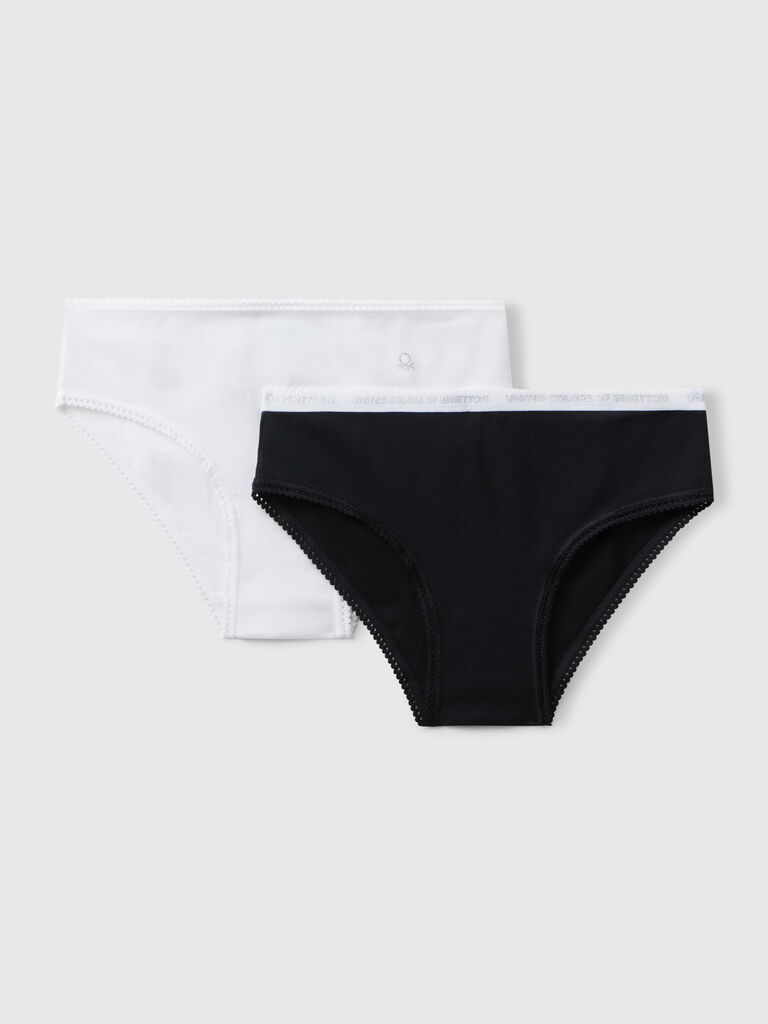 Two pairs of underwear in stretch cotton