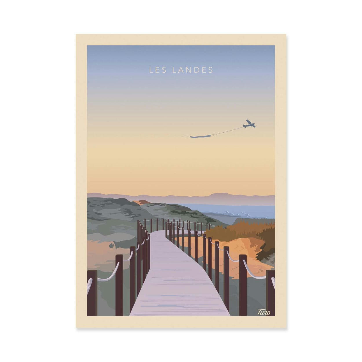 TUROMEMORIESSTUDIO - LES LANDES VERSION 2 - TUROMEMORIESSTUDIO - Affiche d'art 30 x 40 cm