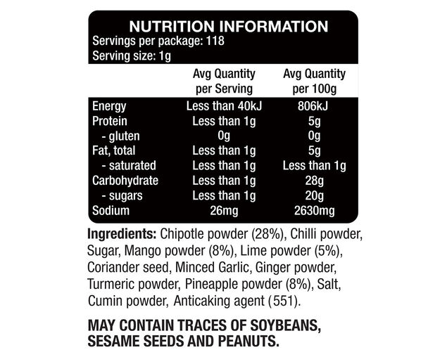 The Gourmet Collection Pineapple, Mango, Lime Chipotle Spice Blend
