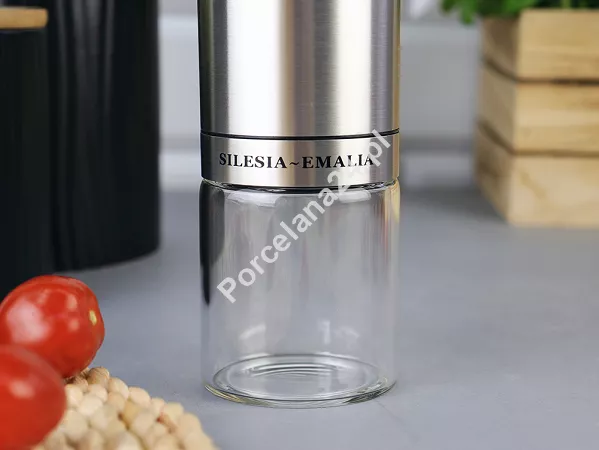 Młynek grawitacyjny do soli / pieprzu 19,5 cm Silesia Emalia - Srebrny 6.MŁ.5791