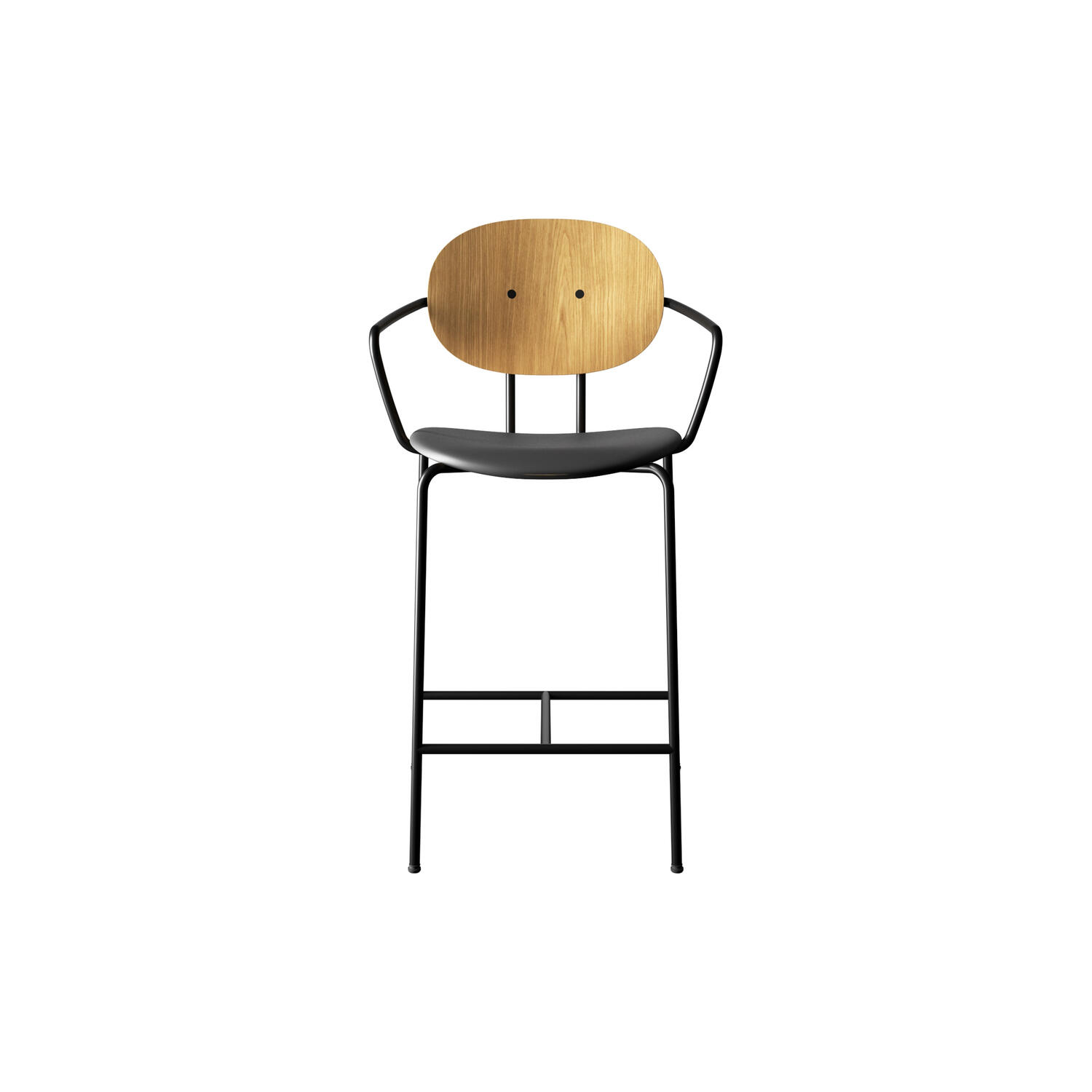 PIET HEIN Counter Chair with Arms, olieret eg/Solid Black 509