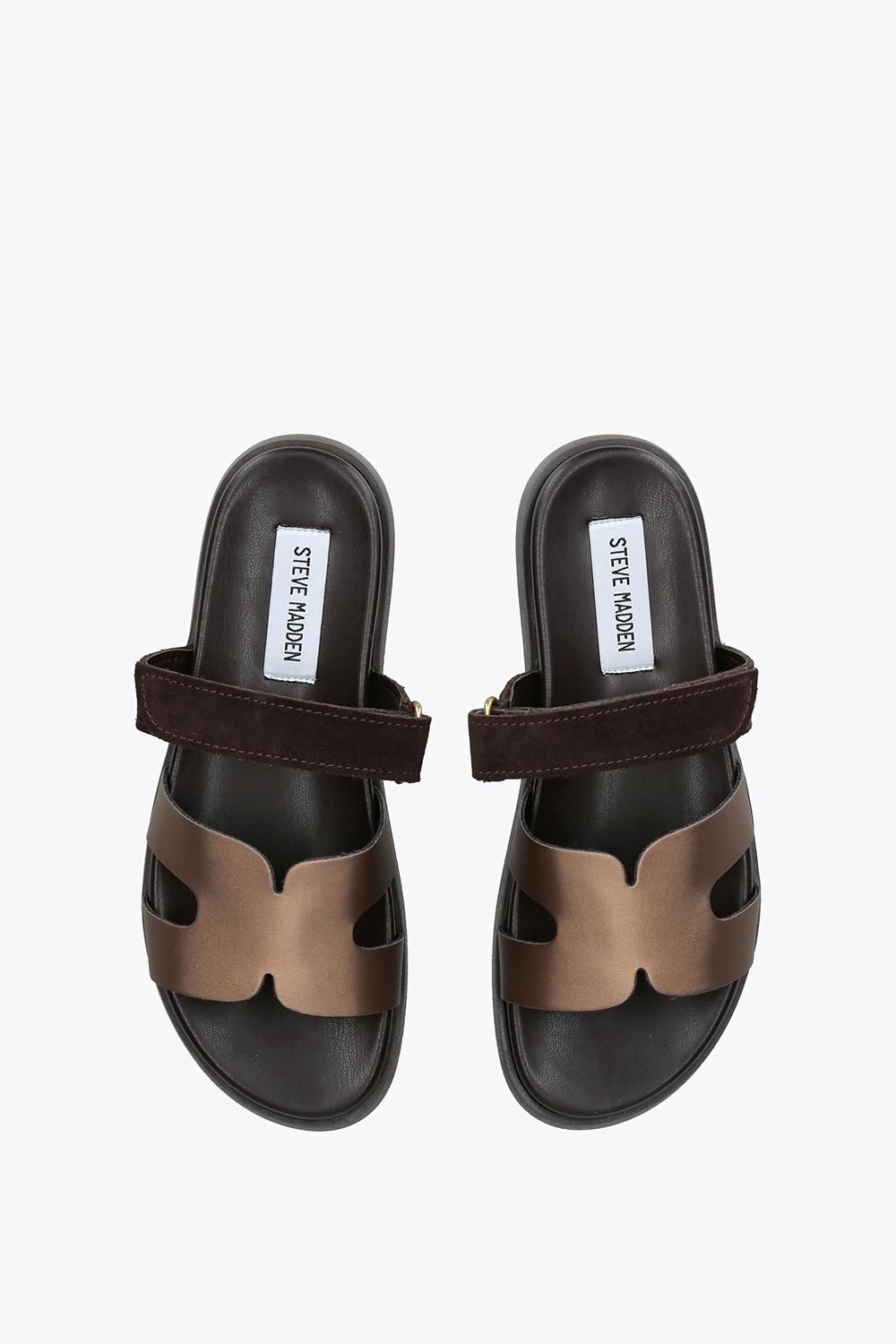 STEVE MADDEN Missile Bronze' Suede Leather Sandals