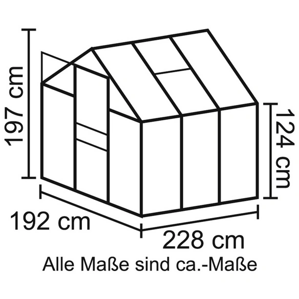 Gewächshaus »Calypso«, 4,4 m², Kunststoff/Aluminium, winterfest