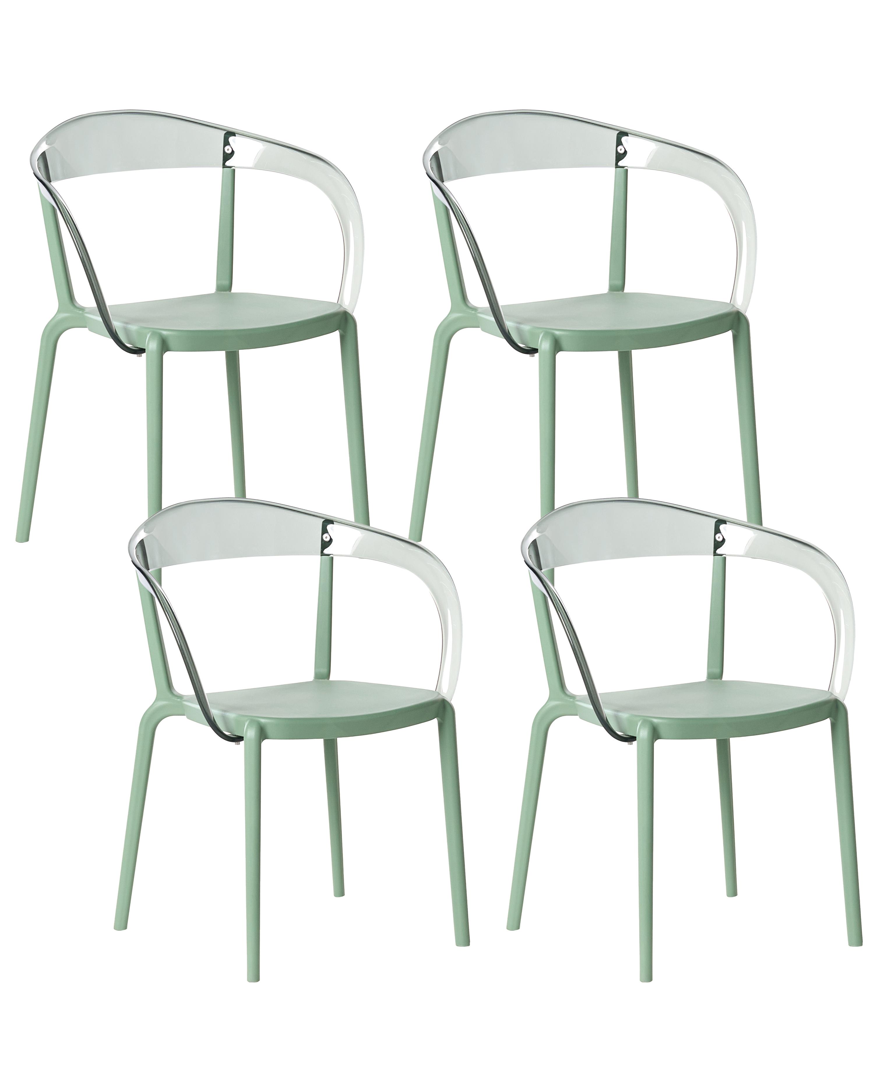 Set of 4 Garden Chairs MALEVIZI Stacking Green