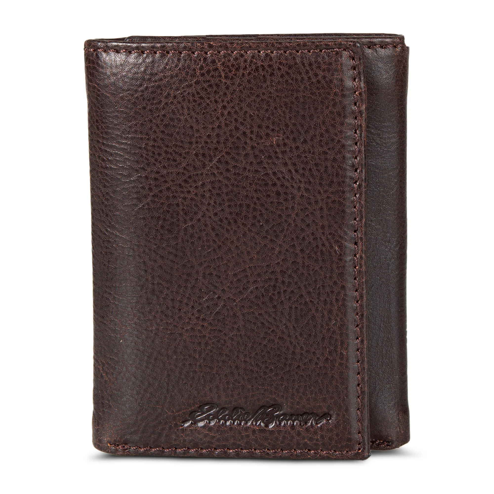 EB Signature Logo Leather Trifold Wallet