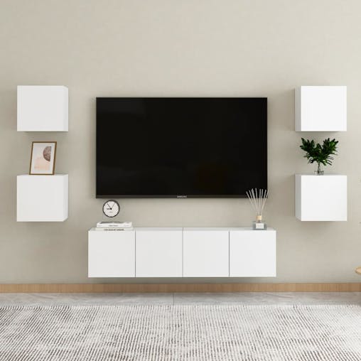 NNEVL Bedside Cabinets 2 pcs White 30.5x30x30 cm Chipboard