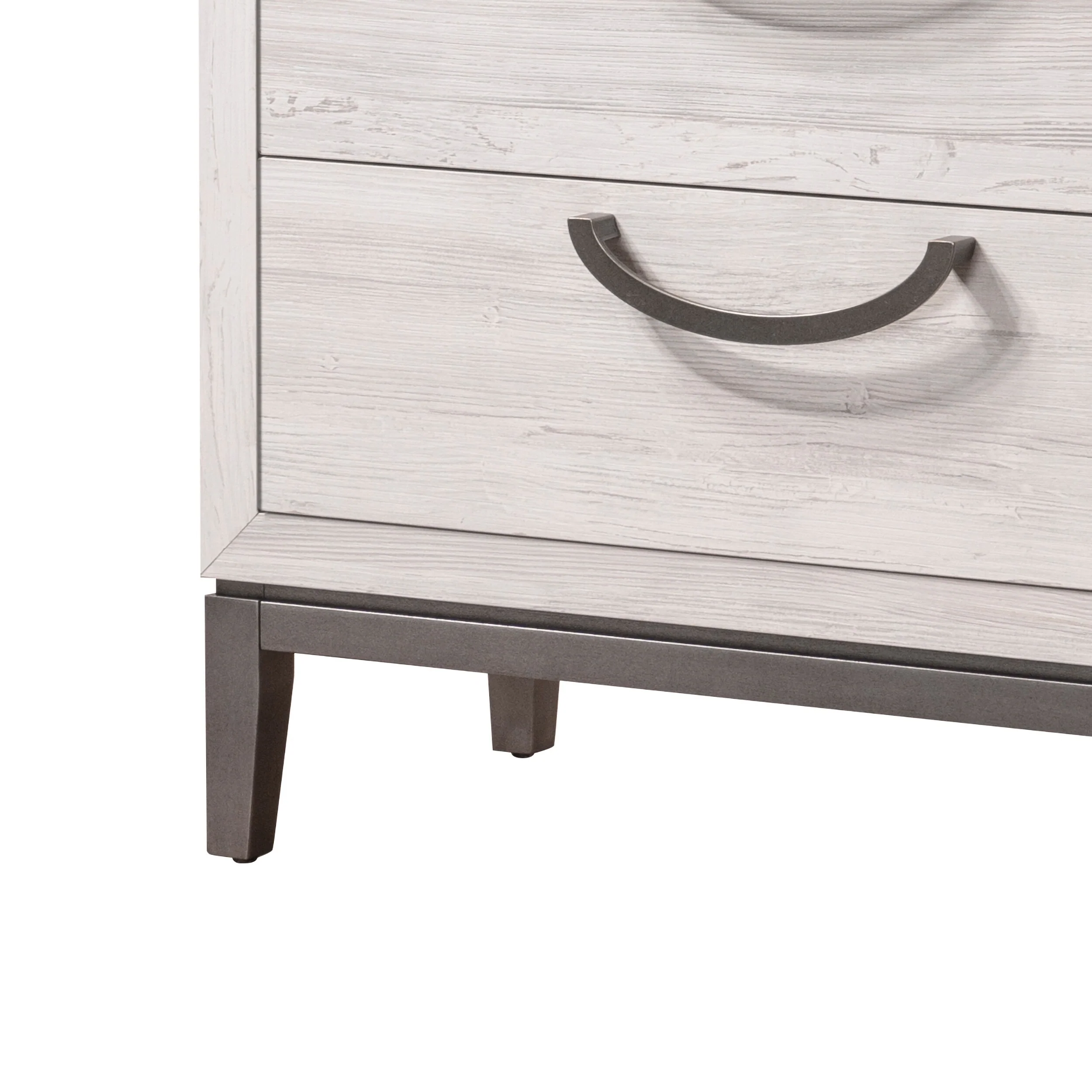1pc Unique Design Contemporary Sleek Nightstand 2- Drawers Storage Bedroom Wooden Furniture Solid Wood