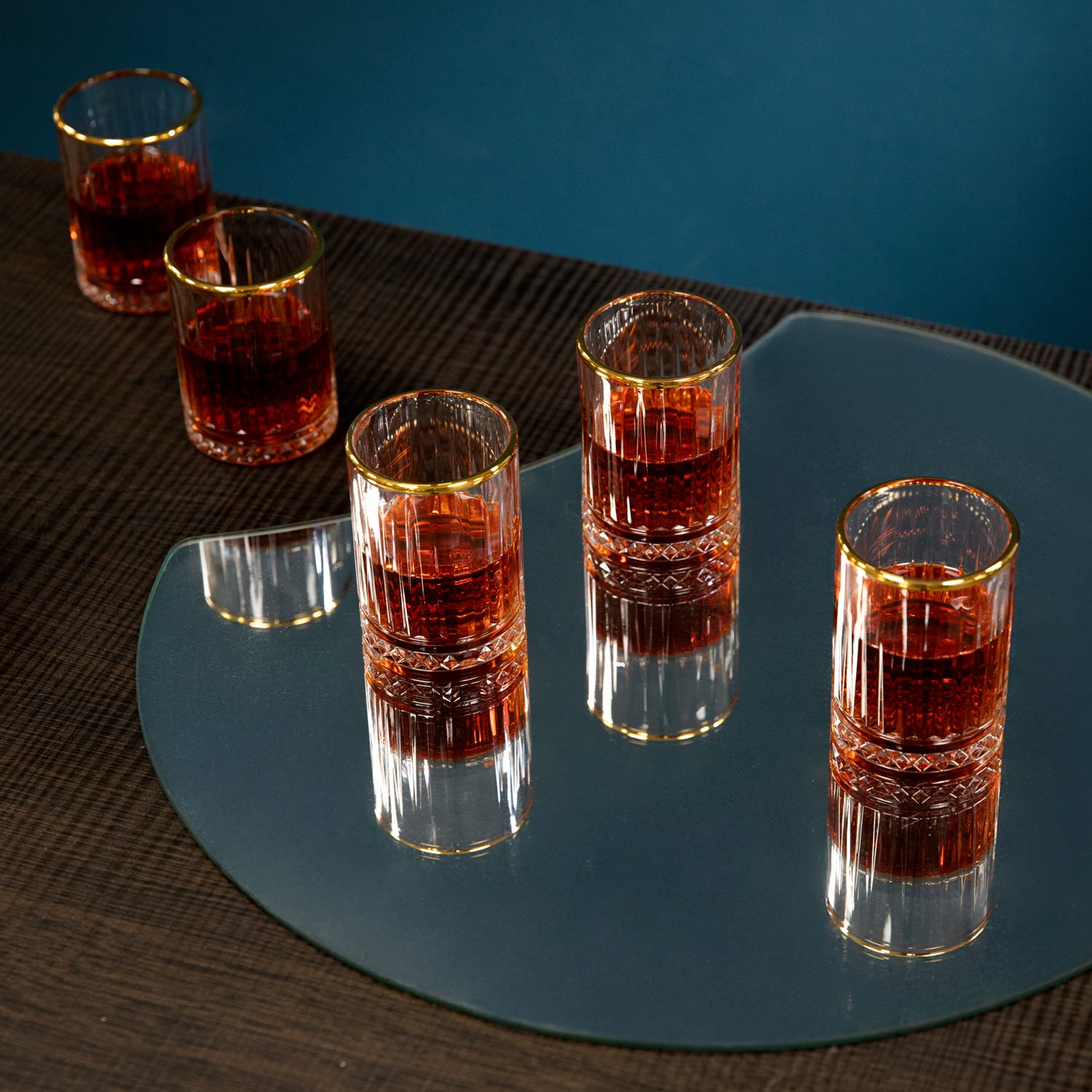 Set 6 bicchieri liquore bordo oro Elysia Golden Touch Pasabahce