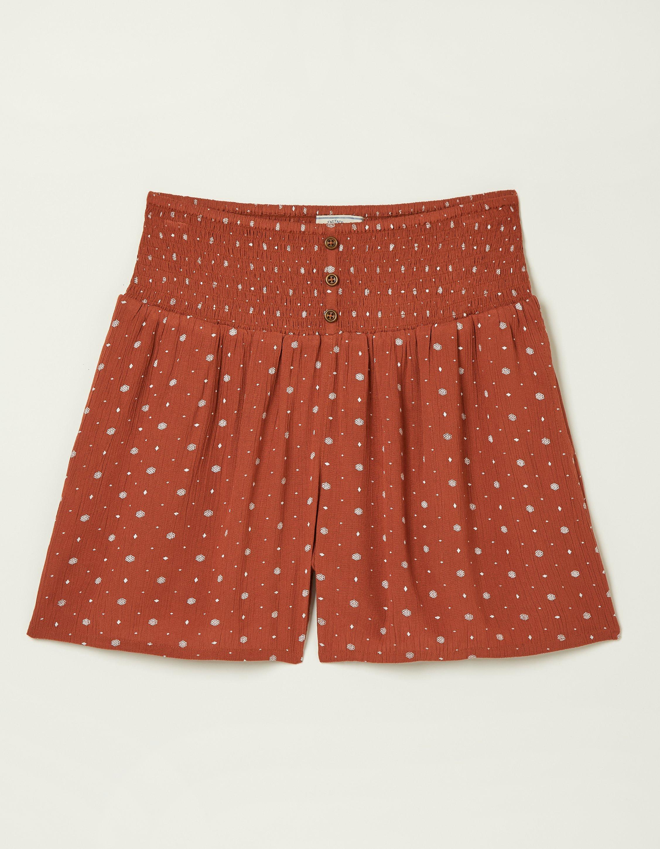 Shirred Clip Geo Shorts