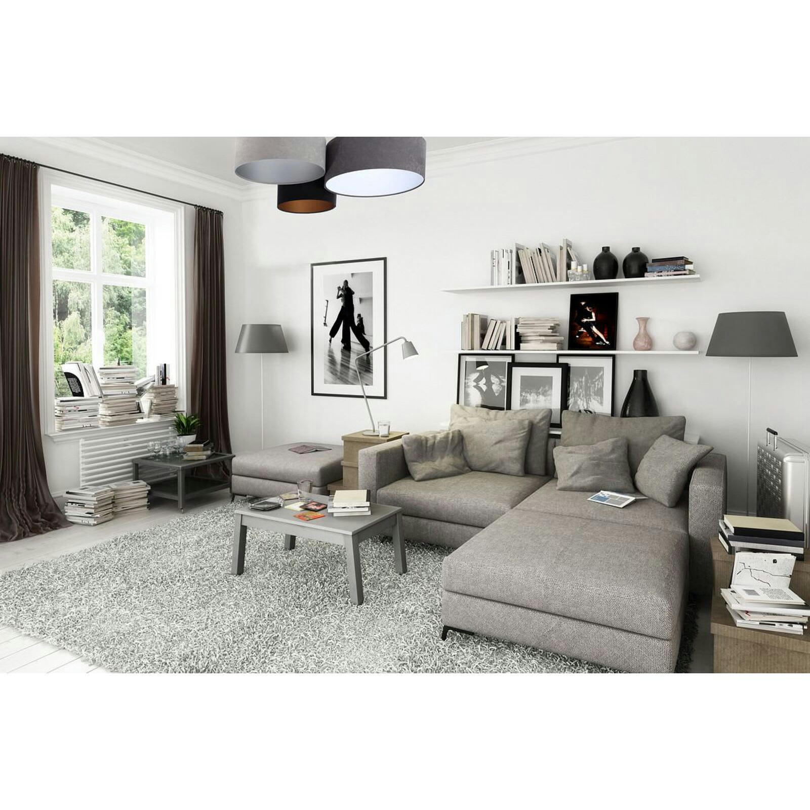 TRIO - Plafonnier Tissu Gris