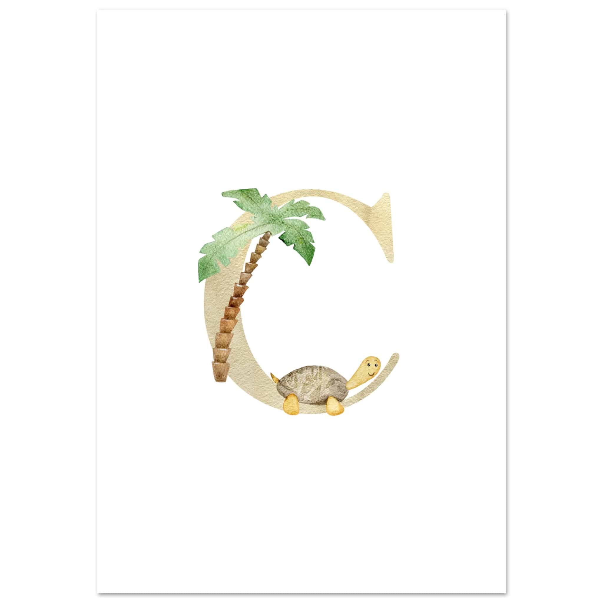 Artfulprints Poster Letter C kindernaam  - 70x100 cm - Meerkleurig