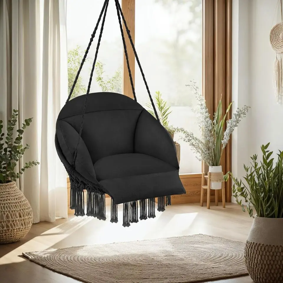 tectake Hangstoel Samira, Zwart