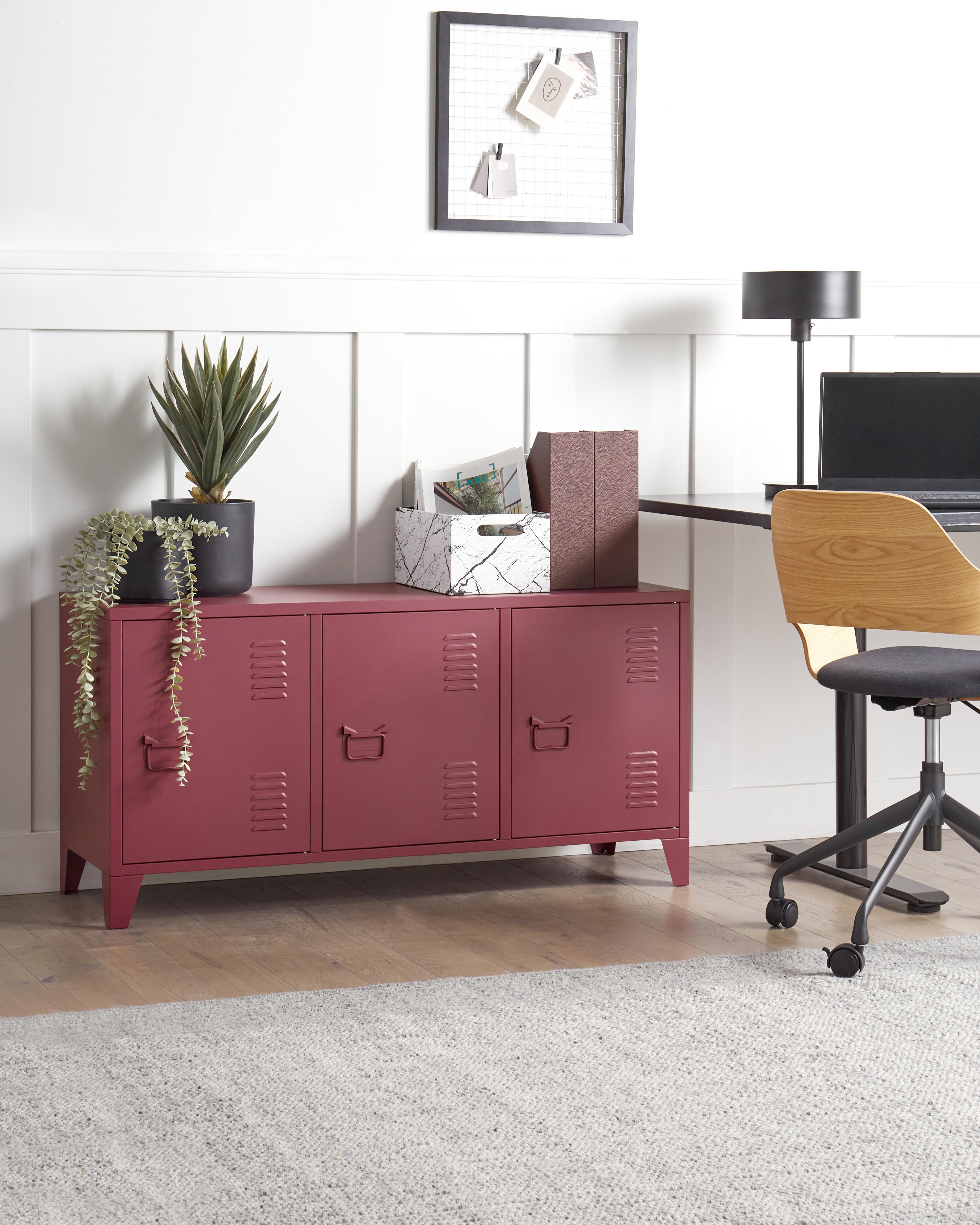 Storage Unit CARDIFF Metal Dark Red