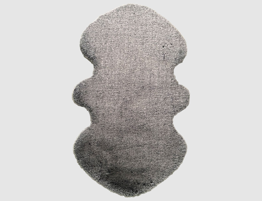 Kunstfellteppich Mia Schwarz, Silber