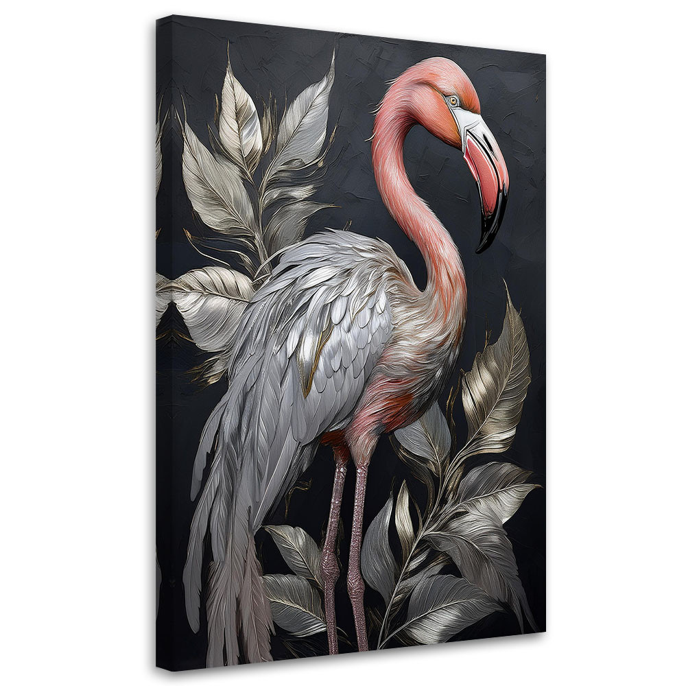 Feeby Obraz na płótnie, Flaming Ptaki Srebro Zwierzęta 40x60