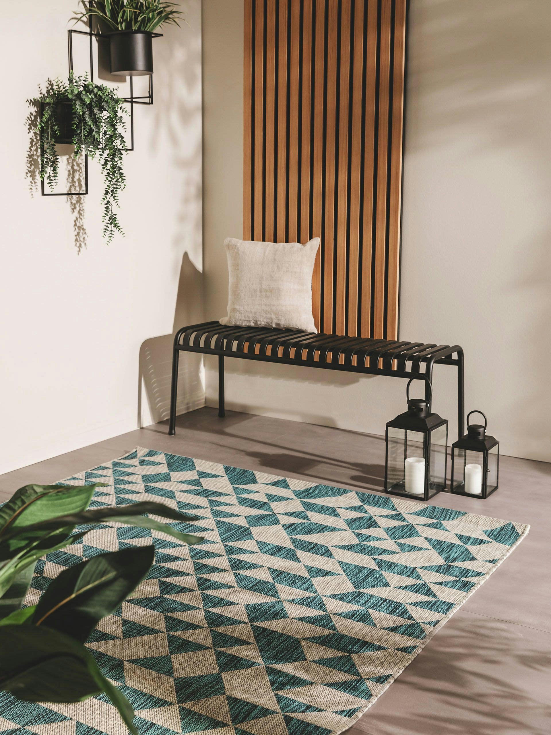 CLEO - Tapis d'extérieur & intérieur bleu 80x150