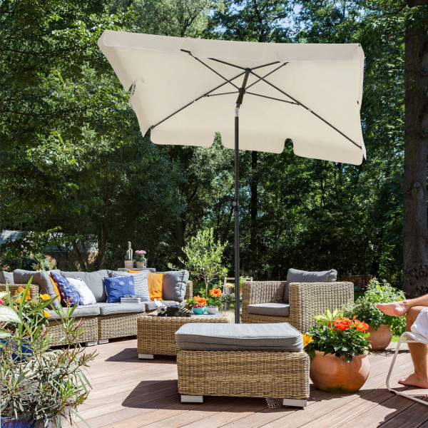 Parasol ogrodowy 200x125 cm beżowy wysoki