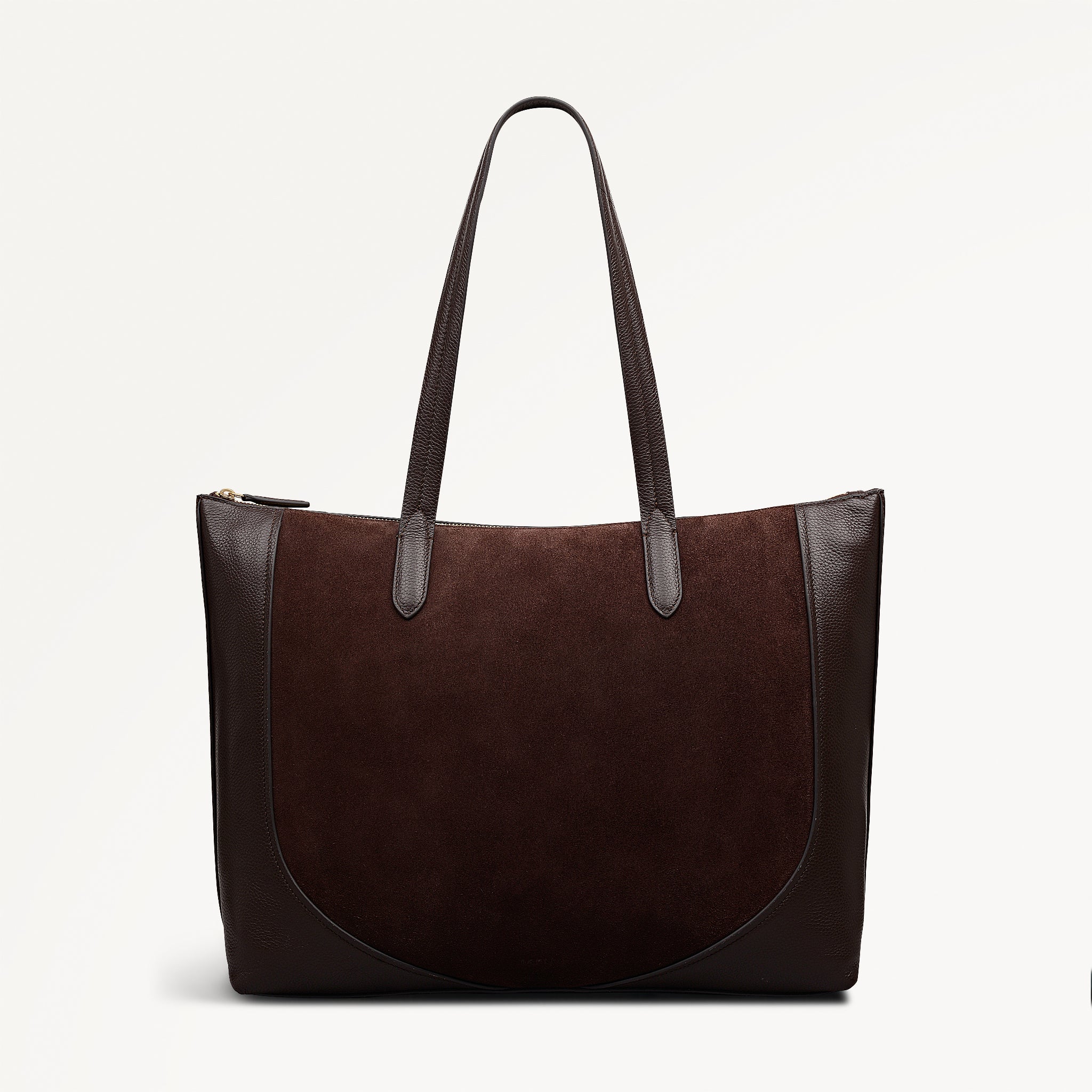 Wood Park - Suede Large Ziptop Tote Bag - OHE17801