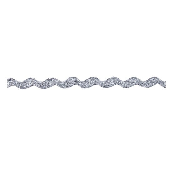 Silver 5mm Metallic Ric Rac Trim by the Metre