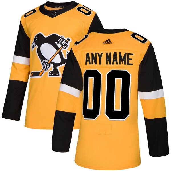 Pittsburgh Penguins adidas Alternate Authentic Custom Jersey - Gold