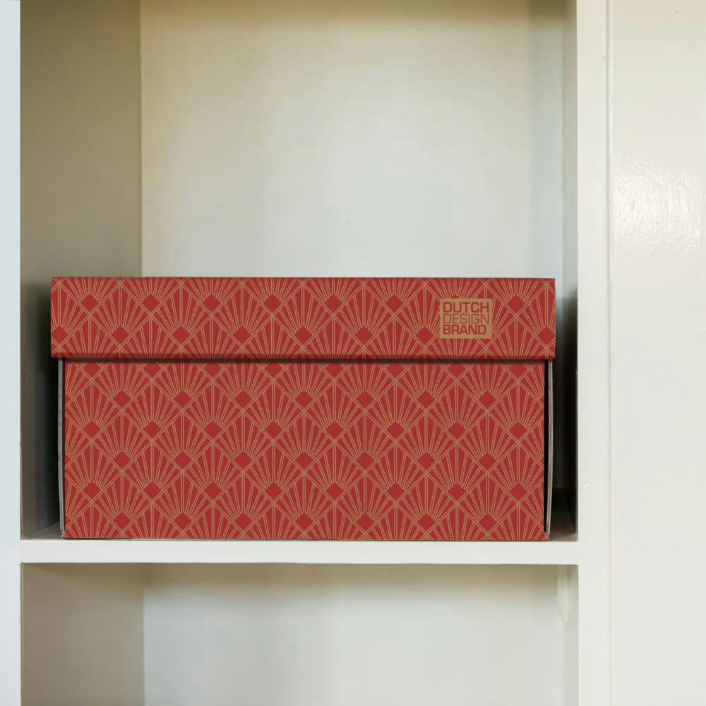 ART DECO VELVET VIOLET - Boite de rangement rouge 39,5x32x21cm