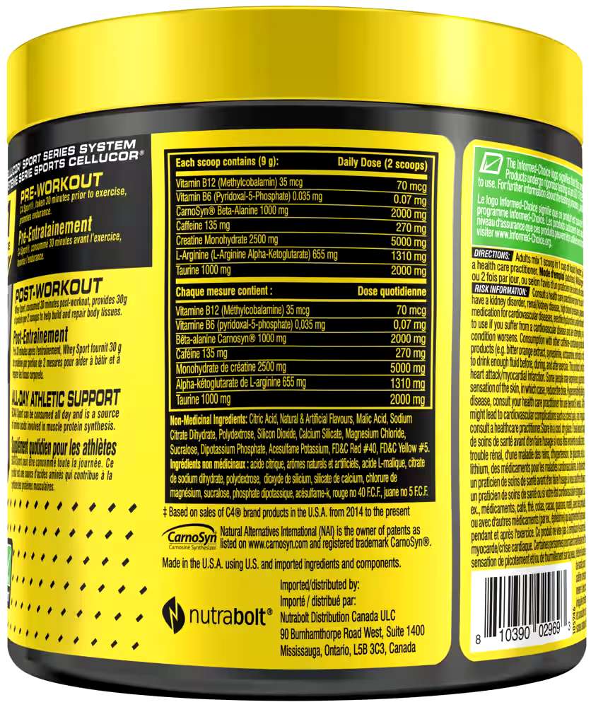 C4 Pre-Workout Powder, Mango, 270-g