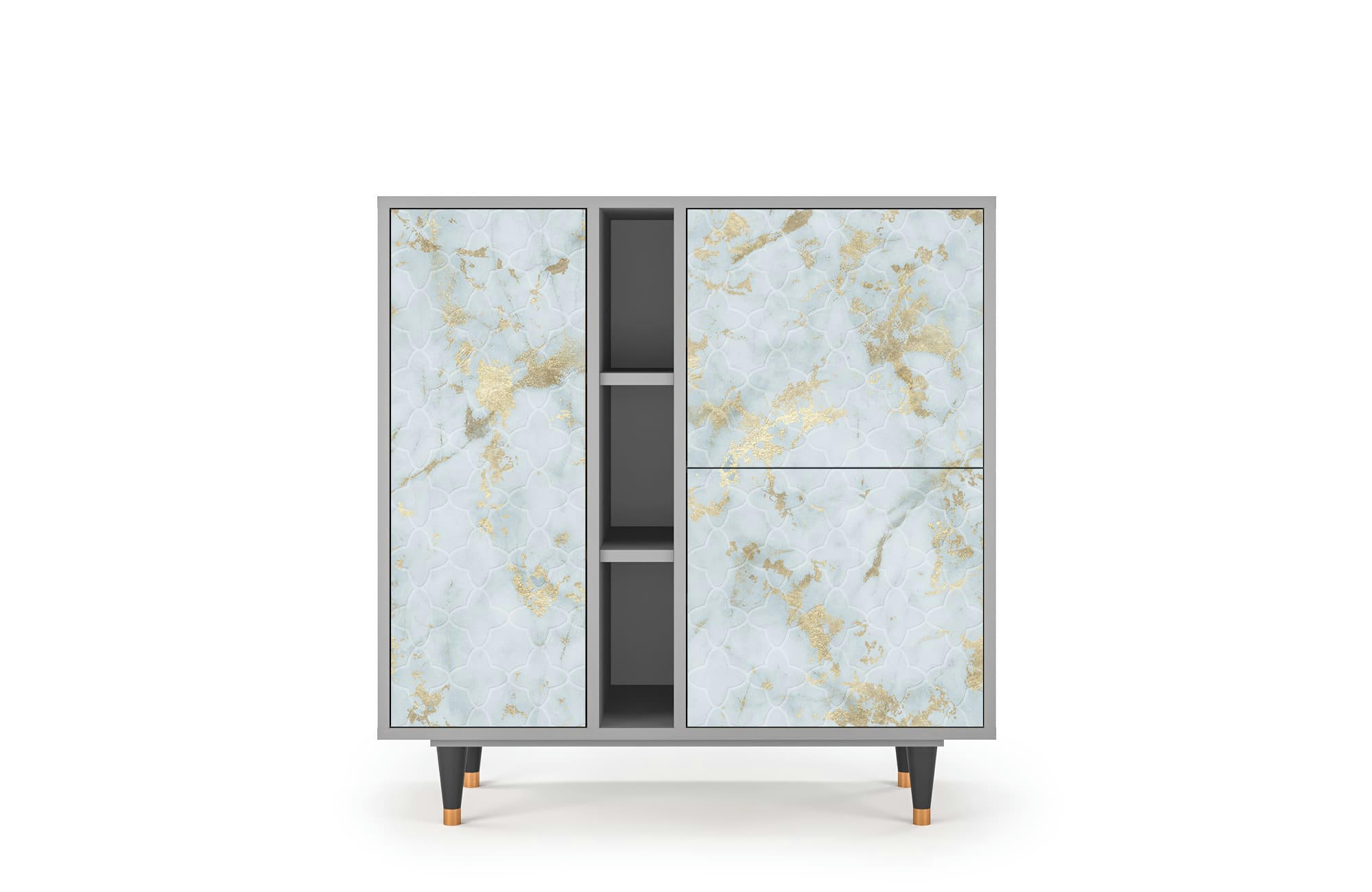 GOLDEN WAVES - Buffet  blanc clair 3 portes L 94 cm