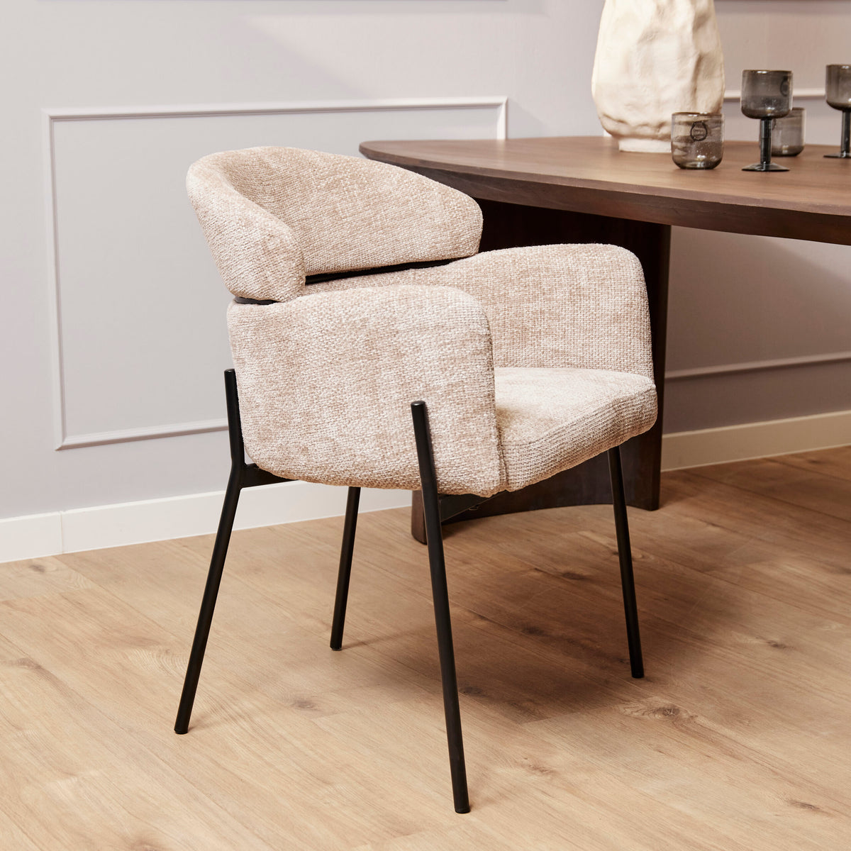 Starfurn eetkamerstoel Otis - beige - 60,5x74,5x55cm